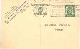 (L01) Entier Postal écrite D'Oostende Vers Deynze - Postcards 1934-1951