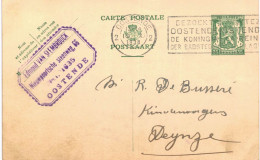 (L01) Entier Postal écrite D'Oostende Vers Deynze - Tarjetas 1934-1951