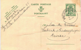 (L01) Entier Postal écrite De St Gillis Dendermonde Vers Deynze - Postcards 1934-1951