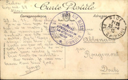 1916  Cachet  "  SOCIETE DES SECOURS AUX BLESSES MILITAIRES  HOPITAL N° 28" " - Briefe U. Dokumente