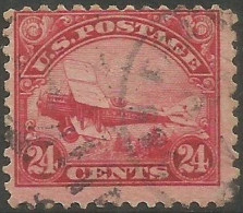 USA Curtiss Jenny 1923 C24 Carmine Airmail  Airpost # C6 Used - VFU Condition - Circular PMK!!! - 1a. 1918-1940 Oblitérés