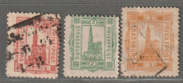 ALLEMAGNE - Postes Privées & Locales : Strassburg , 3Timbres Obl (1887-90) - Postes Privées & Locales