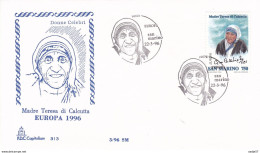 San Marino FDC 1996 EUROPA MADRE TERESA DI CALCUTTA CAPITOLIUM - Madre Teresa