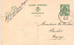 (L01) Entier Postal écrite D'Alost Vers Deynze - Postcards 1934-1951