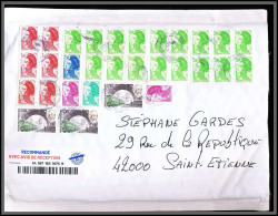 95973 Liberté De Gandon 25/10/2021 France Lettre Recommandé Cover Bel Affranchissement Pour St Etienne Loire - 1982-1990 Liberté De Gandon