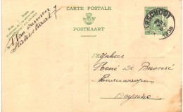 (L01) Entier Postal écrite D'Arschoot Vers Deynze - Postcards 1934-1951