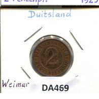 2 RENTENPFENNIG 1924 A GERMANY Coin #DA469.2.U.A - 2 Renten- & 2 Reichspfennig