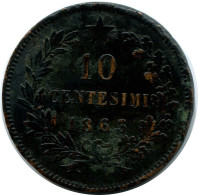 10 CENTESIMI 1863 ITALIA ITALY Moneda Vittorio Emanuele II #AX922.E.A - 1861-1878 : Victor Emmanuel II.