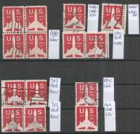 USA Airmail 1971/73 Silhouette Jet Airliner SC#C78+82 Quasi Cpl Issue BL4 Sheet Coil+Line Booklet Pairs & Singles - 3a. 1961-… Usados