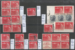 USA Airmail 1962 Jet & Capitol Dome SC# C64+65 Cpl Issue BL4 Sheet Coil Booklet Pane Pairs & Singles + Small Variety - 3a. 1961-… Usados