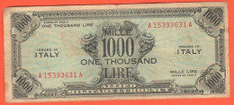 1000 AM Lire 1943 Italie Allied Military Currency One Thousand Lire 1943 - Geallieerde Bezetting Tweede Wereldoorlog