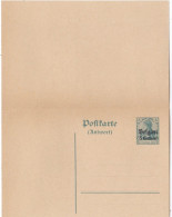 BELGIQUE : Entier Postal Carte Double Germania Surchargée Avec Réponse - OC1/25 General Government