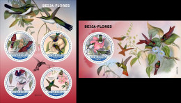 Guinea Bissau 2023, Animals, Hummingbirds, 4val In BF+BF - Kolibries