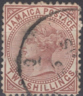 ZAYIX - Jamaica 14 Used - 1875 2sh Red Brown, WMK 1, Queen Victoria 040322-S57 - Jamaïque (...-1961)