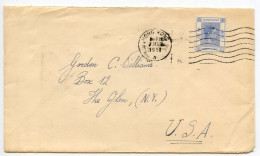 Hong Kong 1951 Cover To The Glen, New York; 30c. King George VI Stamp; Machine Cancel - Storia Postale