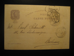 LISBOA 1898 To Bordeaux France 1898 1498 Centenario Da India Cancel Carlos I Postal Stationery Card PORTUGAL - Brieven En Documenten