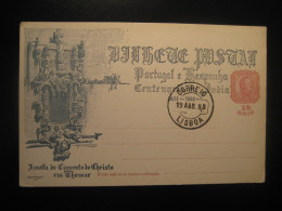 Lisboa 1898 Cancel Thomar Convento TOMAR 1898 1498 Centenario Da India Carlos I Bilhete Postal Stationery Card PORTUGAL - Lettres & Documents