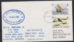 Tristan Da Cunha Cover Ship Visit  MV Tristania 10.12.1987  Ca Tristan Da Cunha 6.1.1988 (ZO254) - Navi Polari E Rompighiaccio