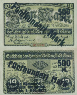 Gera Gutschein The City Gera Used (III) 1919 500 Mark On 10 Mark - Other & Unclassified