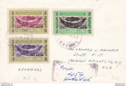 1954 YEMEN (Nord) - Michel 73II-74II-75II Registered Letter To New York With Arr - Asia (Other)