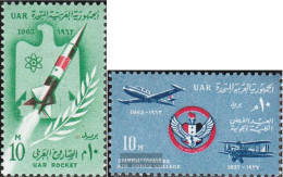 Egypt 675,686 (complete Issue) Unmounted Mint / Never Hinged 1962 Rocket, Aviation - Nuovi
