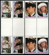 ZAYIX Royal Wedding Andrew & Fergie MNH Nevis 498-499 Gutter Blocks 030822-SM30 - Altri & Non Classificati