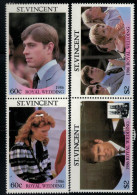 ZAYIX Royal Wedding Andrew & Fergie MNH St. Vincent 958-959 Pairs 030822-SM06M - Altri & Non Classificati