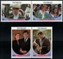 ZAYIX Royal Wedding Andrew & Fergie MNH Tuvalu 381-384 Pairs 030822-SM26M - Altri & Non Classificati