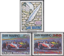 San Marino 1277,1282-1283 (complete Issue) Unmounted Mint / Never Hinged 1983 Gymnasium, Auto Racing - Unused Stamps