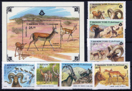 ZAYIX Uzbekistan 104-111 MNH Wildlife Animals Rams 113022S175 - Usbekistan