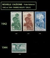 Nouvelle Calédonie 1942/1944 - 4 Timbres * MLH Poste Aérienne - Unused Stamps