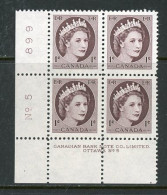 Canada MNH  PB 1954 Wilding Portrait - Unused Stamps