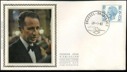 België - FDC Zijde / Soie  -1963 Koning Boudewijn  - Stempel : Brussel-Bruxelles - 1971-1980