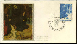 België - FDC Zijde / Soie  -1688 Kerstmis / Noël - Stempel : Brussel - Bruxelles - 1971-1980