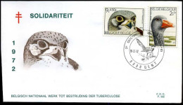 België - FDC -1652/55 Vogels Het "Het Zwin"  --  Stempel : Gent - 1971-1980