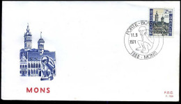 België - FDC -1598 Mons, Stadhuis En Belfort  --  Stempel : Mons - 1971-1980