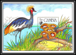 80868 Gambia Gambie Y&t N°235 Cyathus Striatus Champignons Mushrooms Funghi Grue Crane Oiseaux Birds Bird ** MNH 1994 - Cranes And Other Gruiformes
