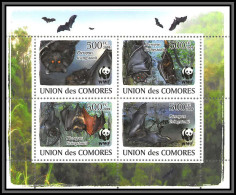 80854 Comores Mi N°2212/2215 Chauves Souris Bats Pteropus Livingstonii TB Neuf ** MNH Wwf 2009 - Ungebraucht