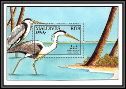 80835 Maldives Mi N°170 TB Neuf ** MNH Oiseaux Birds Bird Grey Heron 1990 - Ooievaars