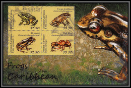 80955c Grenada Carriacou Petite Martinique Mi BF N°4737/4740 Frogs Grenouilles Rana Reptiles ** MNH 2012 - Ranas