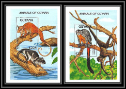 80915b Guyana Mi N°202/203 Wolly Opossum Night Monkey Douroucouli Ape TB Neuf ** MNH Animaux Animals 1992 - Monkeys