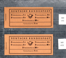 Bund 1955 Markenheftchen 4 Y I Und 4 Y II Heuss, Enthalt H-Blatt 8 Y I/II Postfrisch - 1951-1970