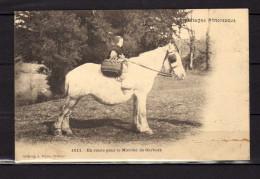 La Bretagne Pittoresque - En Route Pour Le Marche De Carhaix  - Jument - Petite Fille - Carhaix-Plouguer