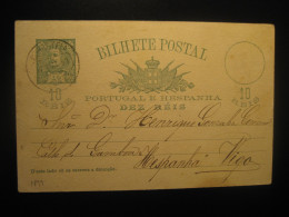 CAMINHA 1899 To Vigo Pontevedra Spain Cancel Carlos I Bilhete Postal Stationery Card PORTUGAL - Lettres & Documents