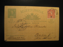 LISBOA 1901 To Berlin Germany  Stamp On Cancel Carlos I Bilhete Postal Stationery Card PORTUGAL - Lettres & Documents