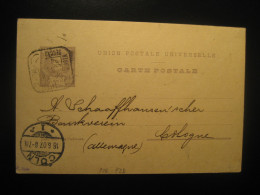 LISBOA 1907 To Cologne Koln Germany Cancel Carlos I Credit Franco-Portugais Postal Stationery Card PORTUGAL - Storia Postale