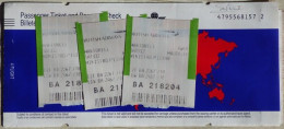 PASAJE PASSENGER TICKET IATA AIRLINE 1998 BUENOS AIRES LONDON PARIS MADRID BRITISH AIRWAYS - Mondo