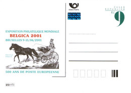 CDV A 70 Czech Republic Belgica Stamp Exhibition 2001 Coach Horse - Ansichtskarten