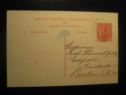 LISBOA 1910 To Berlin Germany Cancel Manuel II Credit Franco-Portugais UPU Bilhete Postal Stationery Card PORTUGAL - Storia Postale