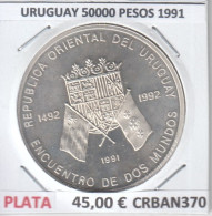 CRBAN370 MONEDA ENCUENTRO ENTRE DOS MUNDOS URUGUAY 50000 PESOS 1991 PLATA PROOF - Andere - Amerika